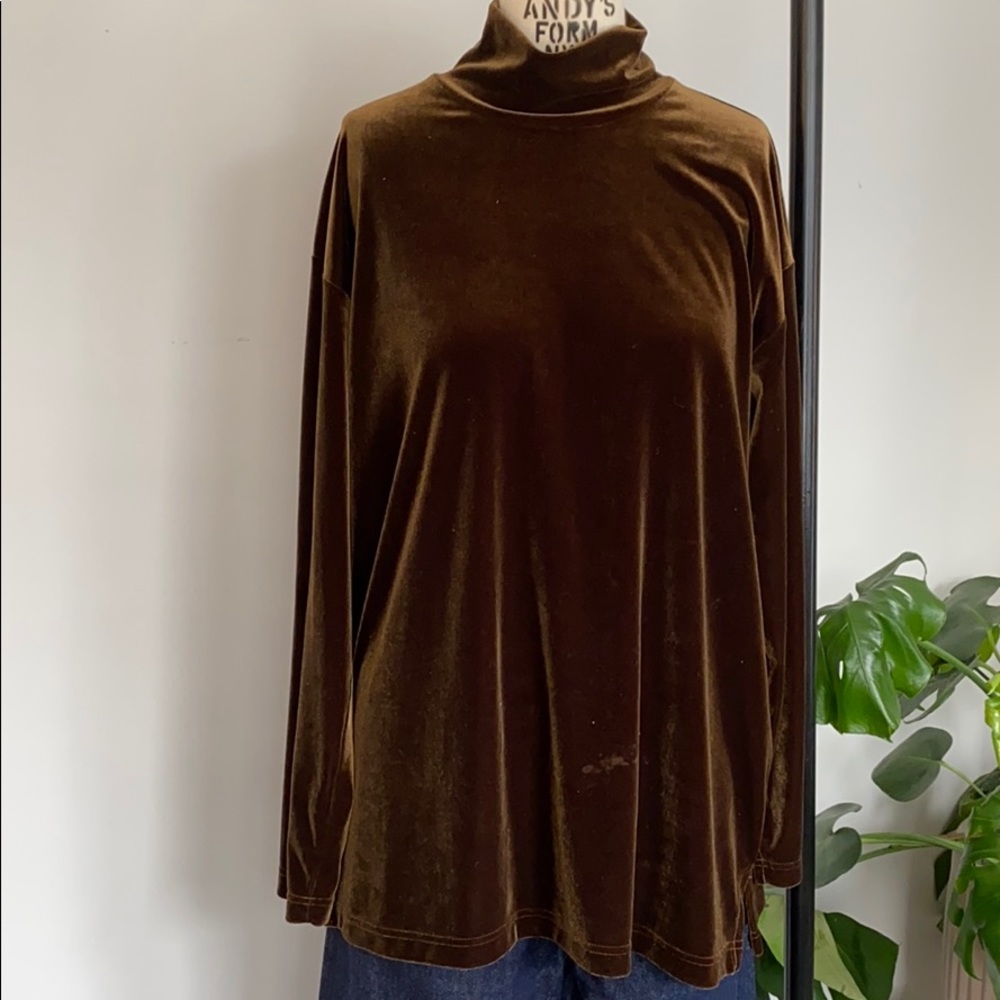 Vintage Jones NY Knit Velvet Mock Neck Tunic